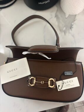 Gucci Brown Leather Horsebit Top Handle Satchel
